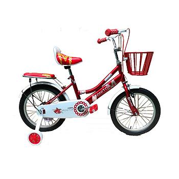 BICICLETA XTH 12"  STEEL FRAME , PORTABLE SADDLE; STEEL BASKET WITH PLASTIC TRAINING WHEEL RED